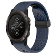 Compatible with Garmin Fenix 5X Plus 26mm Folding Buckle Hole Silicone Watch Band(Midnight Blue) - free shipping - PMC TechLife - Order now!