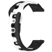 For Samsung Galaxy Watch Active 20mm Double Color Silicone Watch Band(Black+White)