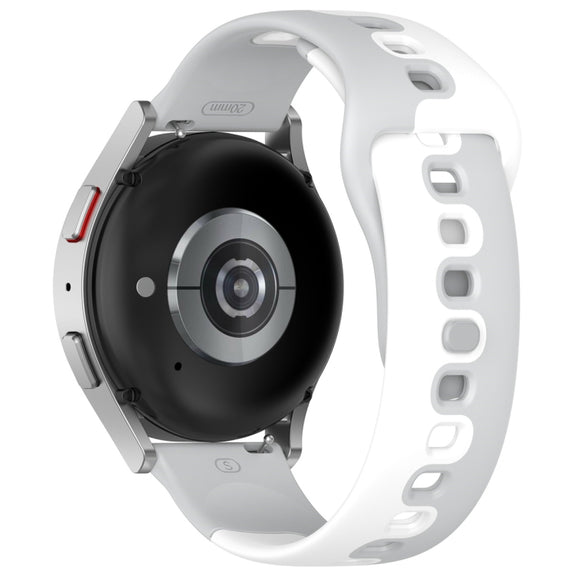 For Samsung Galaxy Watch Active 20mm Double Color Silicone Watch Band(Gray+White)