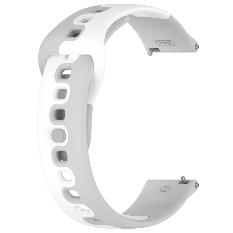For Samsung Galaxy Watch Active 20mm Double Color Silicone Watch Band(Gray+White)