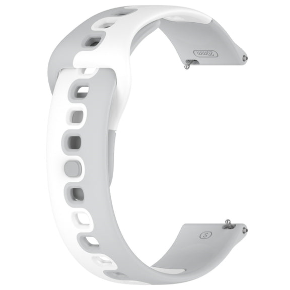 For Samsung Galaxy Watch Active 20mm Double Color Silicone Watch Band(Gray+White)