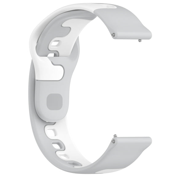 For Samsung Galaxy Watch Active 20mm Double Color Silicone Watch Band(Gray+White)