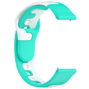 For Samsung Galaxy Watch Active 20mm Double Color Silicone Watch Band(Cyan+White)