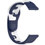 For Samsung Galaxy Watch Active 20mm Double Color Silicone Watch Band(Blue+White)