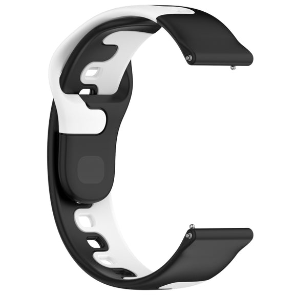 For Samsung Galaxy Watch3 41mm 20mm Double Color Silicone Watch Band(Black+White)