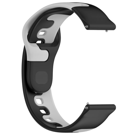 For Samsung Galaxy Watch3 41mm 20mm Double Color Silicone Watch Band(Black+Gray)