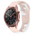 For Samsung Galaxy Watch3 41mm 20mm Double Color Silicone Watch Band(Pink+White) - Watch Bands by PMC TechLife | Online Shopping South Africa | PMC TechLife