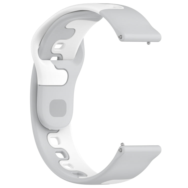 For Samsung Galaxy Watch3 41mm 20mm Double Color Silicone Watch Band(Gray+White)