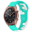 For Samsung Galaxy Watch3 41mm 20mm Double Color Silicone Watch Band(Cyan+White) - Watch Bands by PMC TechLife | Online Shopping South Africa | PMC TechLife