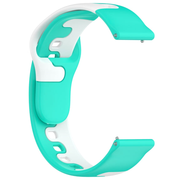 For Samsung Galaxy Watch3 41mm 20mm Double Color Silicone Watch Band(Cyan+White)