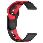 For Samsung Gear S3 Classic / Frontier 22mm Double Color Silicone Watch Band(Black+Red)