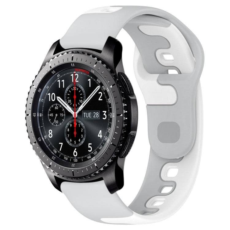 For Samsung Gear S3 Classic / Frontier 22mm Double Color Silicone Watch Band(Gray+White)