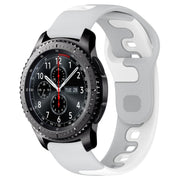 For Samsung Gear S3 Classic / Frontier 22mm Double Color Silicone Watch Band(Gray+White)