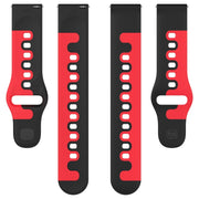 For Samsung Galaxy Watch3 41mm 20mm Double Color Silicone Watch Band(Black+White)