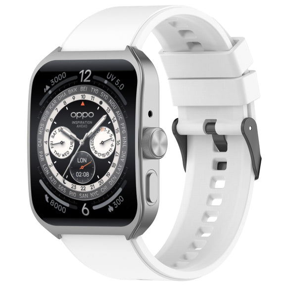 For OPPO Watch 4 Pro 22mm Solid Color Silicone Watch Band(White)