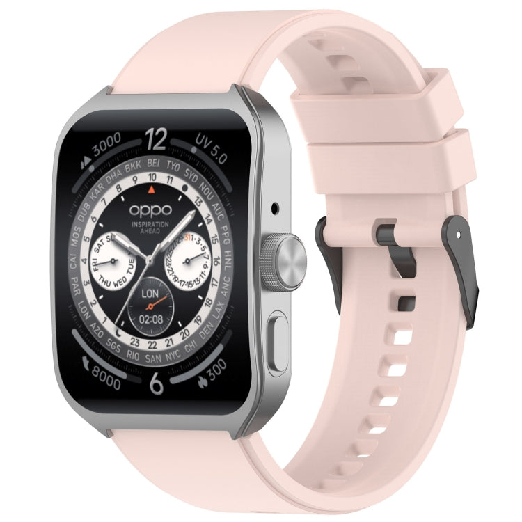 For OPPO Watch 4 Pro 22mm Solid Color Silicone Watch Band(Pink)