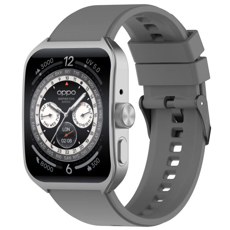 For OPPO Watch 4 Pro 22mm Solid Color Silicone Watch Band(Gray)