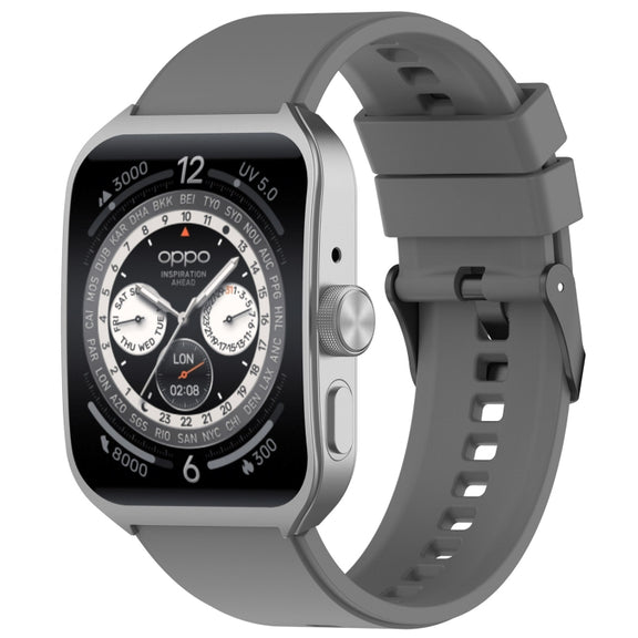 For OPPO Watch 4 Pro 22mm Solid Color Silicone Watch Band(Gray)