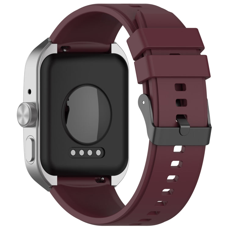For OPPO Watch 4 Pro 22mm Solid Color Silicone Watch Band(Wine Red)
