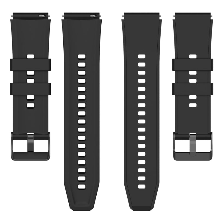 For OPPO Watch 4 Pro 22mm Solid Color Silicone Watch Band(Black)