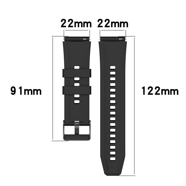 For OPPO Watch 4 Pro 22mm Solid Color Silicone Watch Band(Black)