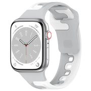 For Apple Watch SE 2022 40mm Double Color Silicone Watch Band(Grey+White)