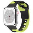 For Apple Watch SE 40mm Double Color Silicone Watch Band(Black+Green) - Watch Bands by PMC TechLife | Online Shopping South Africa | PMC TechLife