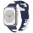 For Apple Watch SE 40mm Double Color Silicone Watch Band(Blue+White) - Watch Bands by PMC TechLife | Online Shopping South Africa | PMC TechLife
