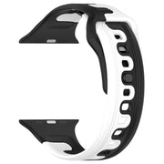 For Apple Watch 6 40mm Double Color Silicone Watch Band(Black+White)