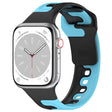 For Apple Watch 4 40mm Double Color Silicone Watch Band(Black+Blue) - Watch Bands by PMC TechLife | Online Shopping South Africa | PMC TechLife