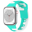 For Apple Watch 2 42mm Double Color Silicone Watch Band(Cyan+White) - Watch Bands by PMC TechLife | Online Shopping South Africa | PMC TechLife