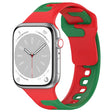For Apple Watch 42mm Double Color Silicone Watch Band(Red+Green) - Watch Bands by PMC TechLife | Online Shopping South Africa | PMC TechLife