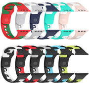 For Apple Watch 2 42mm Double Color Silicone Watch Band(Blue+White)