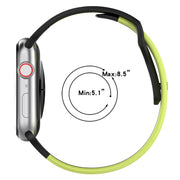 For Apple Watch 2 42mm Double Color Silicone Watch Band(Black+Grey)