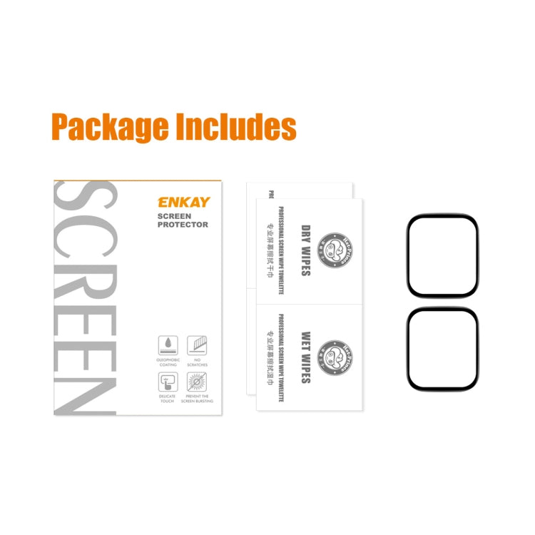 For Amazfit Bip 5 / Bip 5 Pro 2pcs ENKAY 3D Full Coverage Soft PC Edge PMMA HD Screen Film