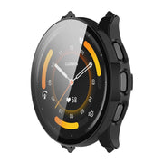 Compatible with Garmin Venu 3S ENKAY Hat-Prince Full Coverage PC + Tempered Glass Film Integrated Watch Case(Black)