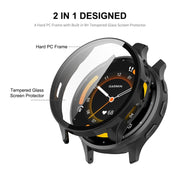 Compatible with Garmin Venu 3S ENKAY Hat-Prince Full Coverage PC + Tempered Glass Film Integrated Watch Case(Black)