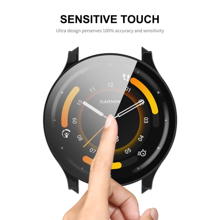 Compatible with Garmin Venu 3S ENKAY Hat-Prince Full Coverage PC + Tempered Glass Film Integrated Watch Case(Black)