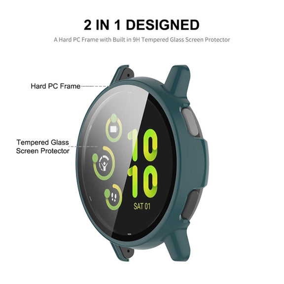 Compatible with Garmin Active 5 ENKAY Hat-Prince Full Coverage PC + Tempered Glass Film Integrated Watch Case(Pink)