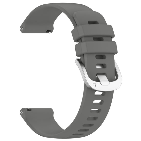 Compatible with Garmin Vivoactive 5 Liquid Glossy Silver Buckle Silicone Watch Band(Gray)