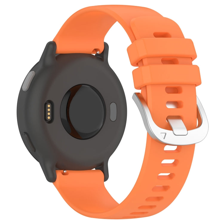 Compatible with Garmin Venu 2 Plus Liquid Glossy Silver Buckle Silicone Watch Band(Orange)