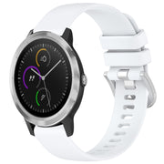 Compatible with Garmin Vivomove3 / Garminmove3 Liquid Glossy Silver Buckle Silicone Watch Band(White)
