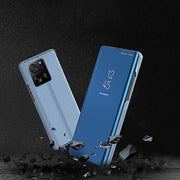 For Xiaomi 13T Pro Plated Mirror Horizontal Flip Leather Phone Case with Holder(Black)