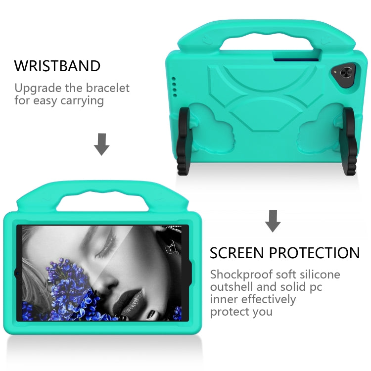 For Samsung Galaxy Tab A9 X110 Thumb Bracket EVA Shockproof Tablet Case(Glacial Green)