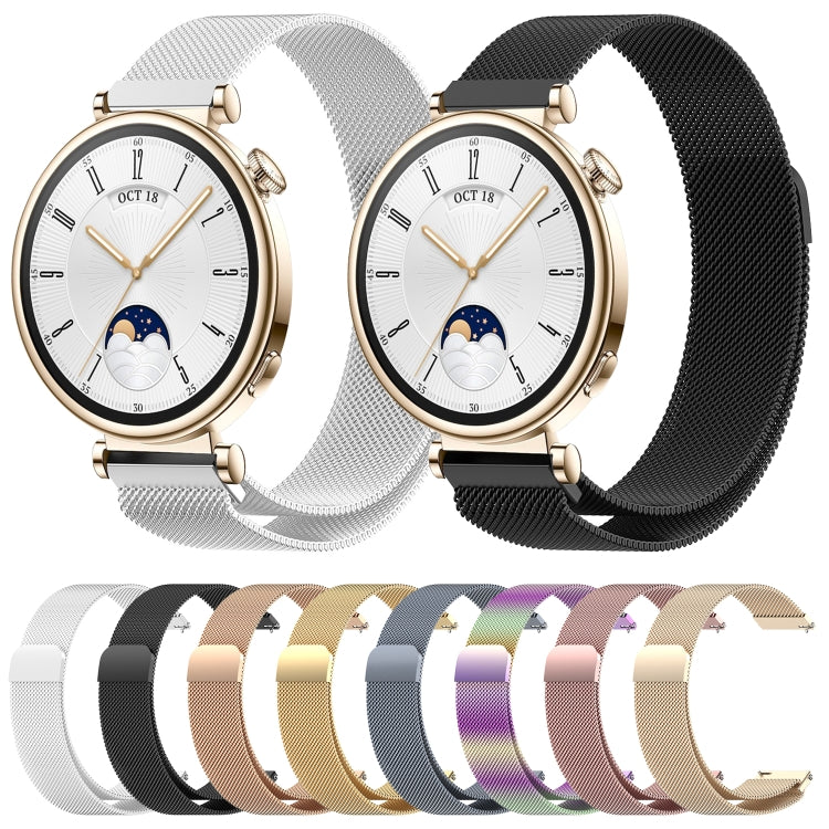 For Huawei Watch GT4 41mm Milan Magnetic Steel Mesh Watch Band(Silver)