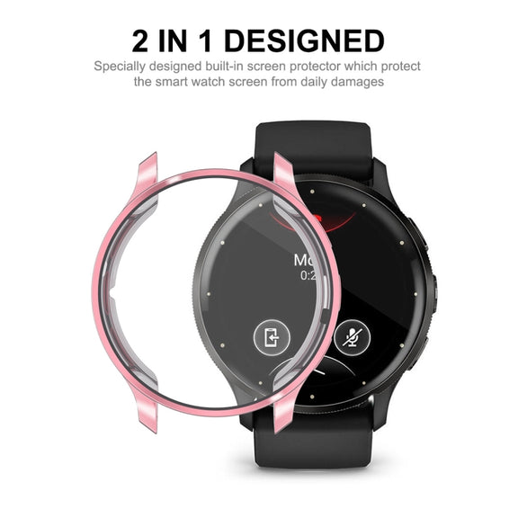 Compatible with Garmin Venu 3S ENKAY Hat-Prince Full Coverage Electroplated TPU Watch Case with Screen Protection(Gold)