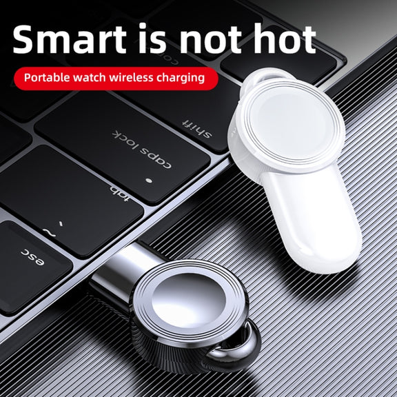 For Apple Watch Aluminum USB Watch Wireless Charger(White)