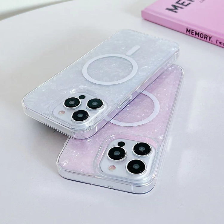 For iPhone 12 Pro Max Shell Texture MagSafe TPU Phone Case(White)