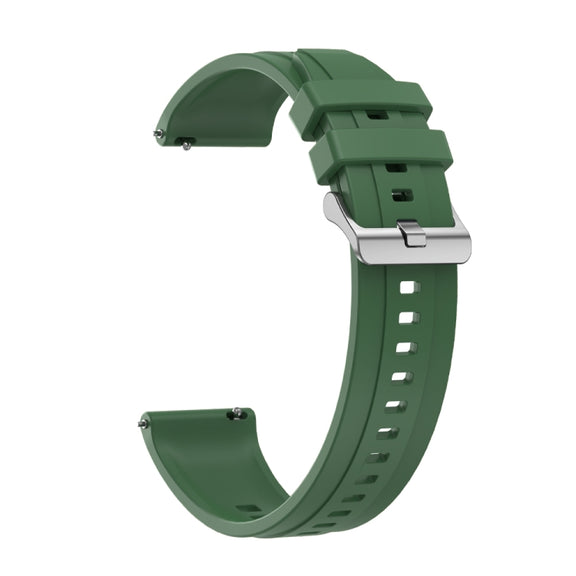 For Huawei Watch GT4 41mm Tire Pattern Silver Buckle Silicone Watch Band(Hu Yang Green)