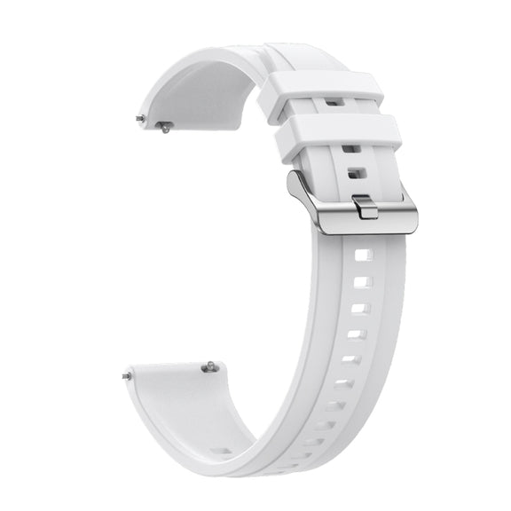 For Huawei Watch 4 Pro Tire Pattern Silver Buckle Silicone Watch Band(White)